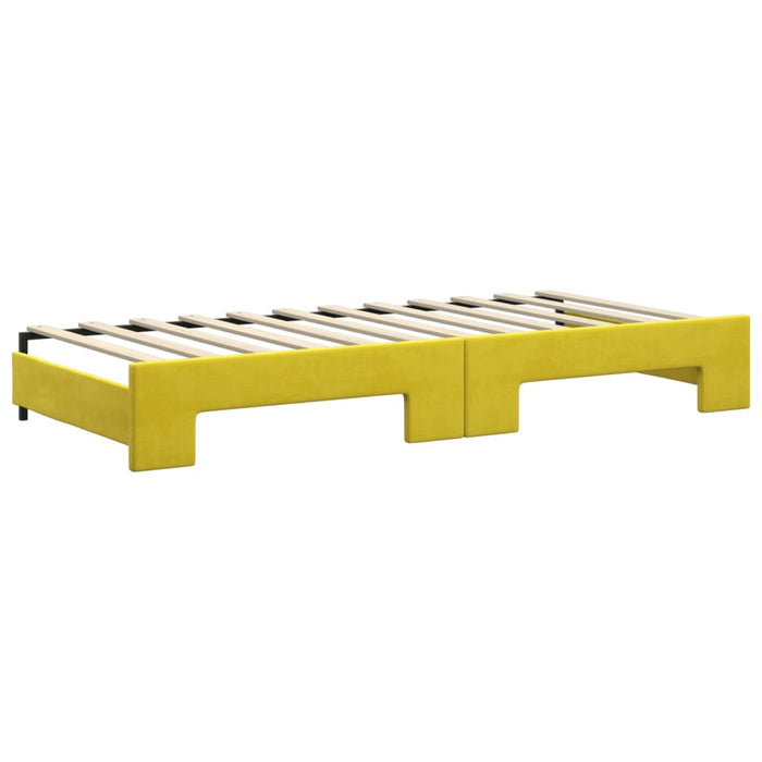 Tagesbett Ausziehbar Gelb 90x200 cm Samt