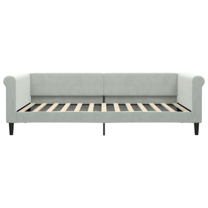 Tagesbett Ausziehbar Hellgrau 100x200 cm Samt