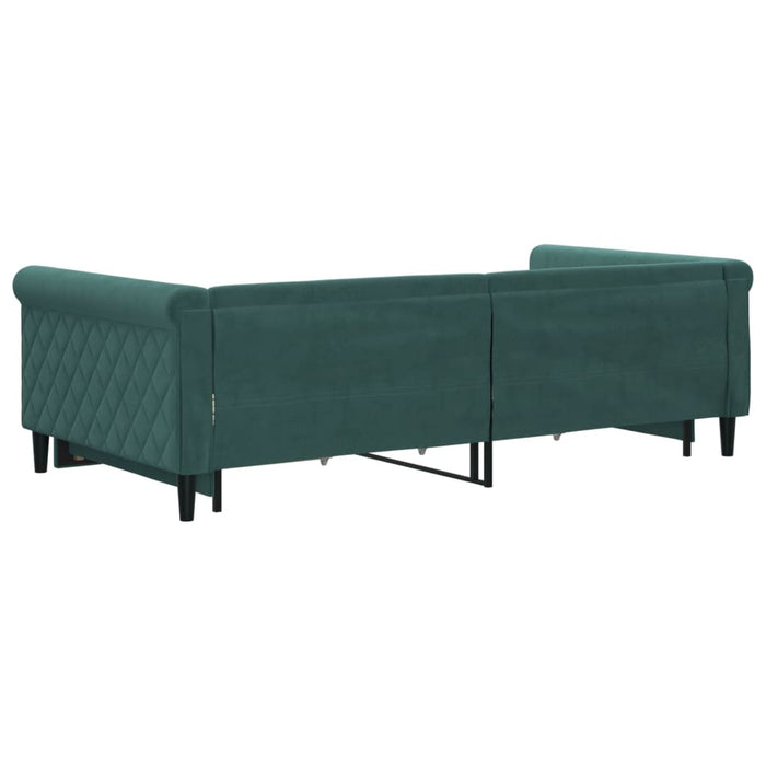 Tagesbett Ausziehbar mit Schubladen Dunkelgrün 100x200 cm Samt