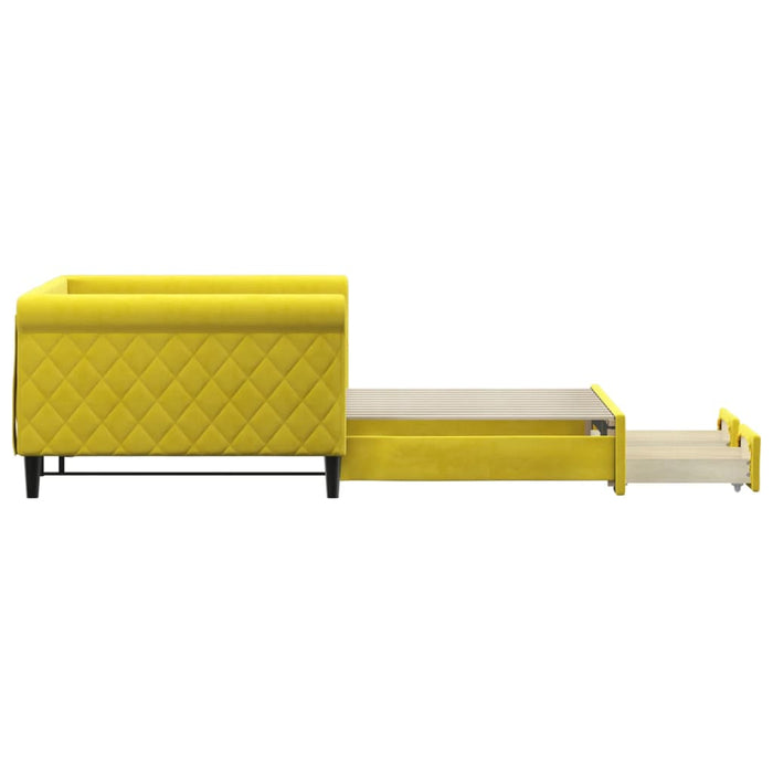 Tagesbett Ausziehbar mit Schubladen Gelb 100x200 cm Samt