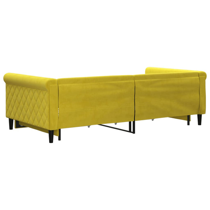 Tagesbett Ausziehbar mit Schubladen Gelb 100x200 cm Samt