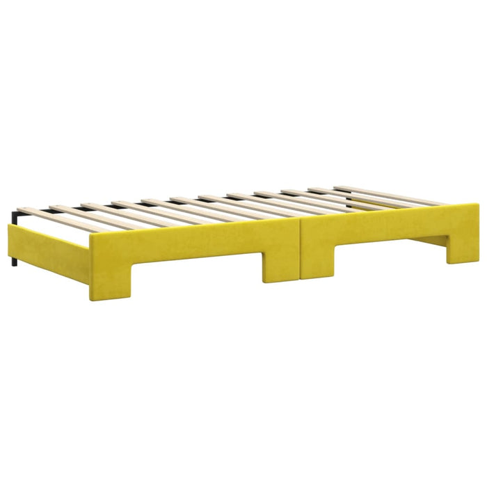 Tagesbett Ausziehbar mit Schubladen Gelb 100x200 cm Samt