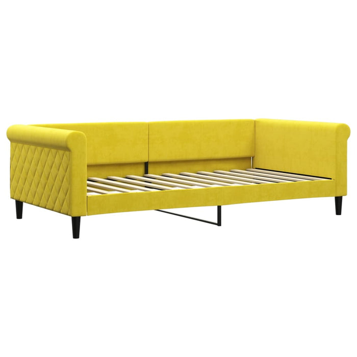 Tagesbett Ausziehbar mit Schubladen Gelb 100x200 cm Samt