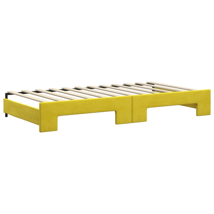 Tagesbett Ausziehbar mit Schubladen Gelb 100x200 cm Samt