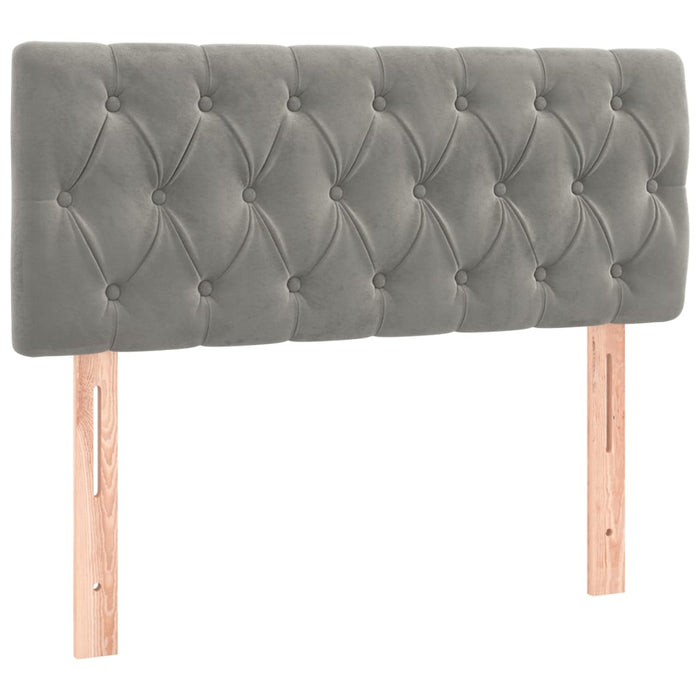 Boxspringbett mit Matratze Hellgrau 120x200 cm Samt