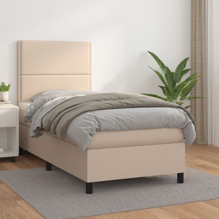 Boxspringbett Matratze Cappuccino-Braun 100x200cm Kunstleder