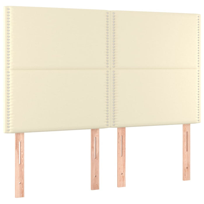 Boxspringbett mit Matratze Creme 140x200 cm Kunstleder