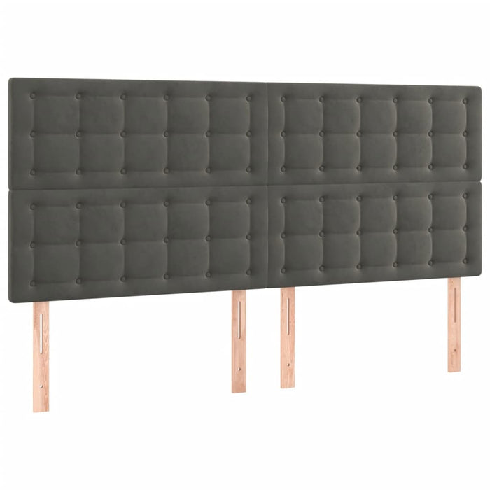 Boxspringbett mit Matratze Dunkelgrau 200x200 cm Samt