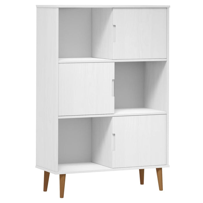 MOLDE bookcase white 90x35x133.5 cm solid pine wood