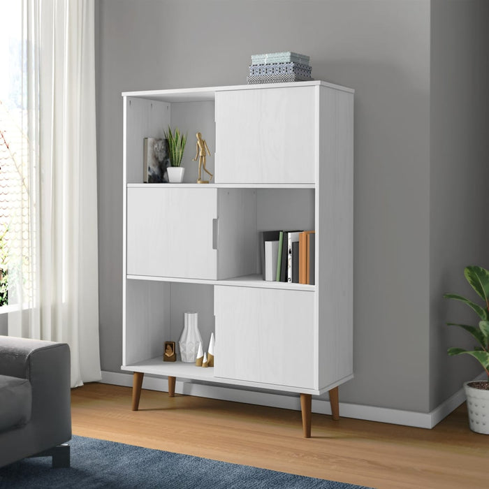 MOLDE bookcase white 90x35x133.5 cm solid pine wood