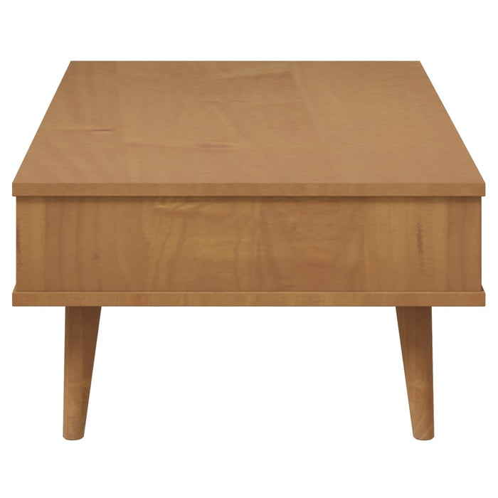 Couchtisch MOLDE Braun 100x55x31 cm Massivholz Kiefer