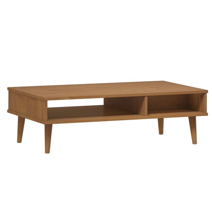 Couchtisch MOLDE Braun 100x55x31 cm Massivholz Kiefer