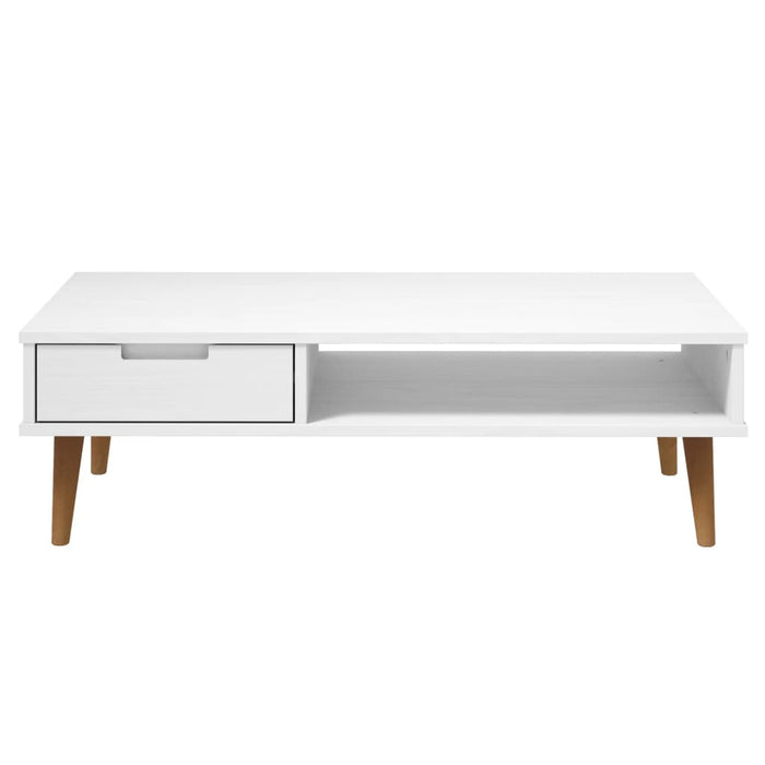 Coffee table MOLDE white 100x55x31 cm solid pine wood