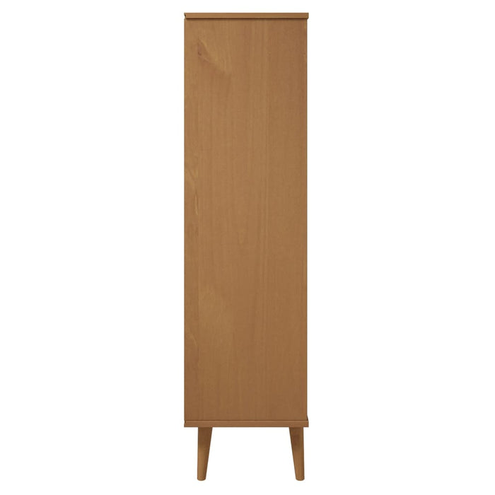Bookcase MOLDE brown 60x35x133.5 cm solid pine wood
