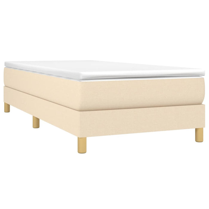 Boxspringbett mit Matratze Creme 100x200 cm Stoff
