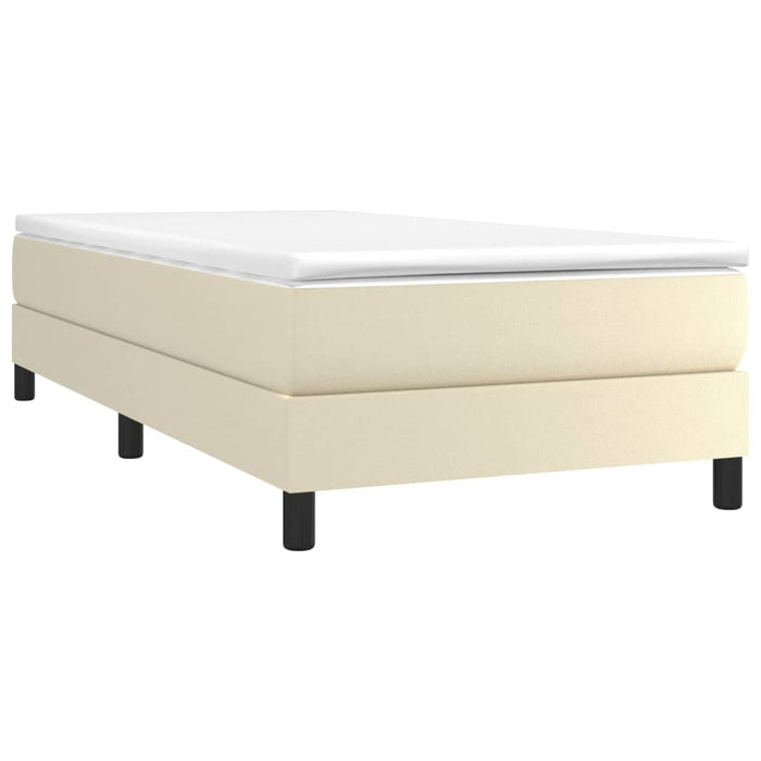 Boxspringbett mit Matratze Creme 80x200 cm Kunstleder