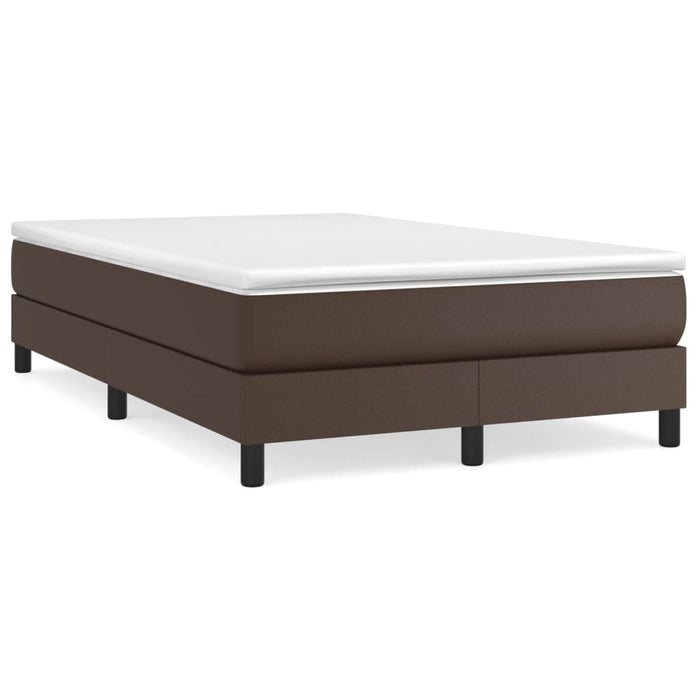 Boxspringbett mit Matratze Braun 120x200 cm Kunstleder