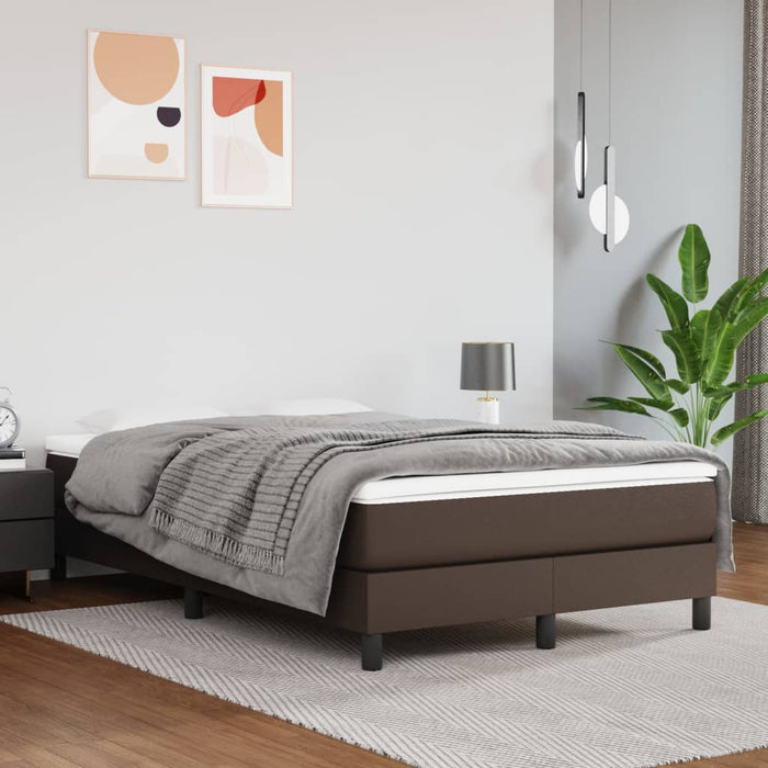 Boxspringbett mit Matratze Braun 120x200 cm Kunstleder