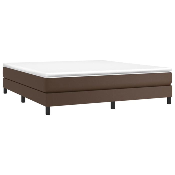 Boxspringbett mit Matratze Braun 180x200 cm Kunstleder