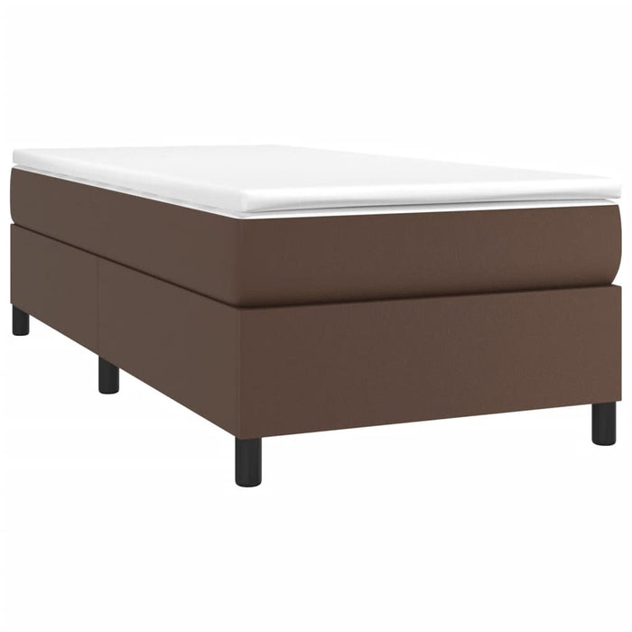 Boxspringbett mit Matratze Braun 80x200 cm Kunstleder