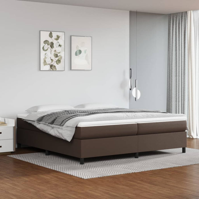 Boxspringbett mit Matratze Braun 200x200 cm Kunstleder