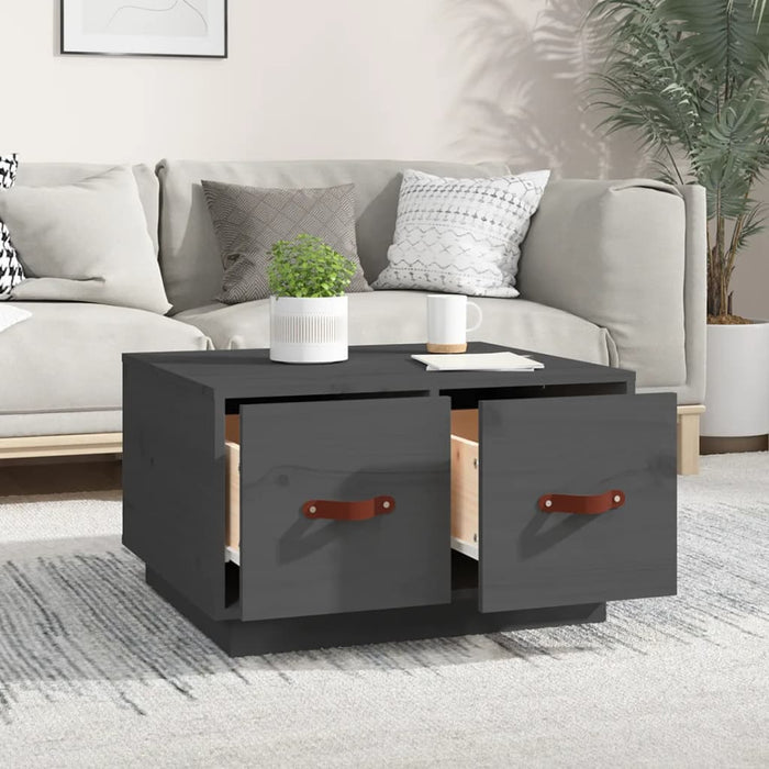 Coffee table gray 60x53x35 cm solid pine wood