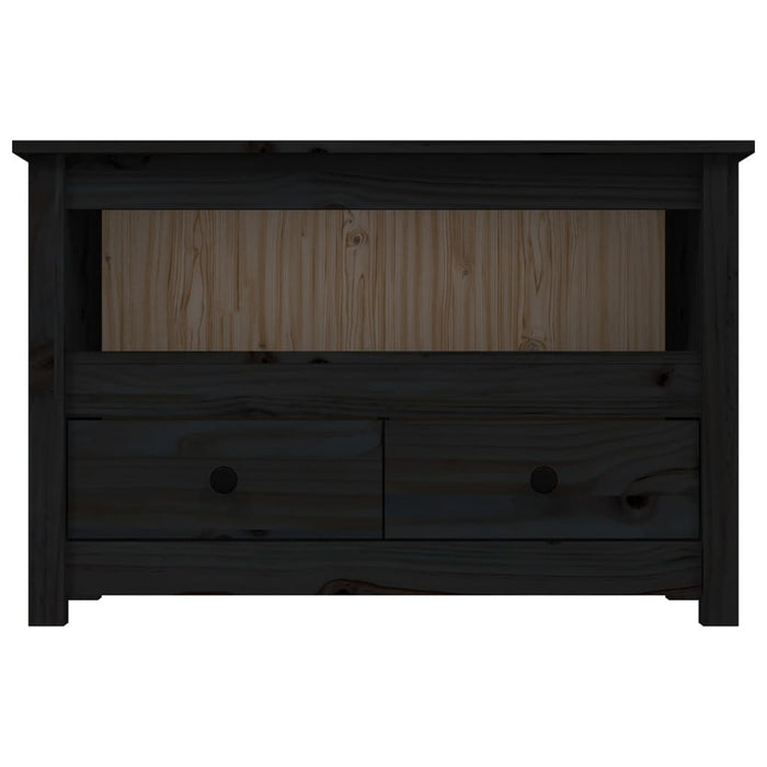 TV-Schrank Schwarz79x35x52 cm Massivholz Kiefer