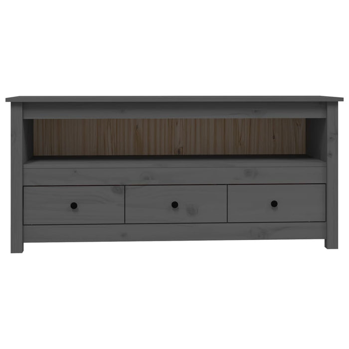 TV-Schrank Grau 114x35x52 cm Massivholz Kiefer