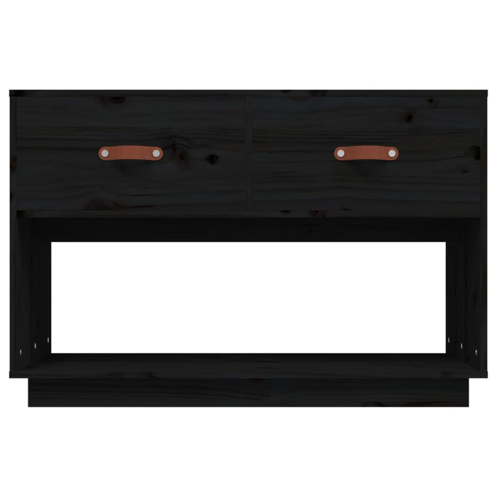 TV-Schrank Schwarz 90x40x60 cm Massivholz Kiefer