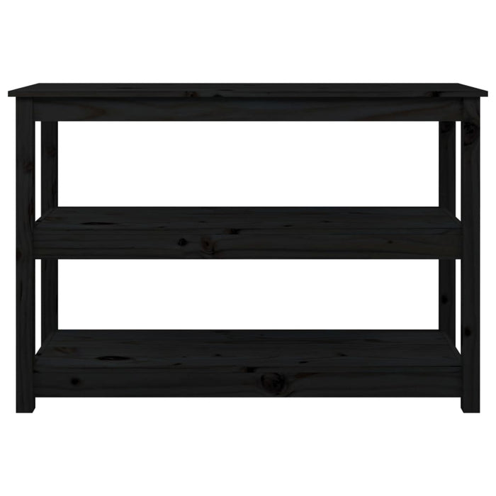 Console table black 110x40x74 cm solid pine wood
