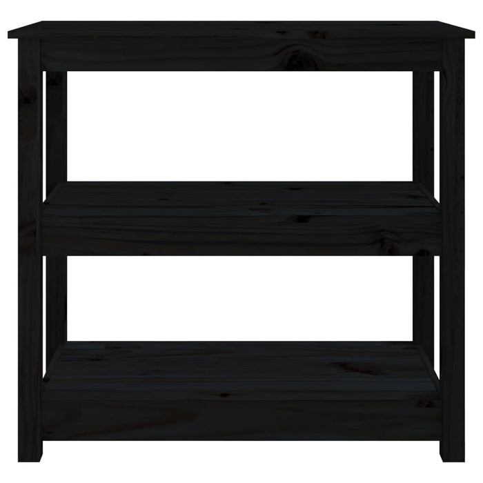 Console table black 80x40x74 cm solid pine wood