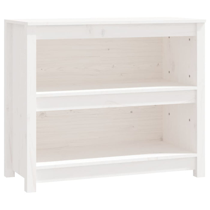 Bookcase white 80x35x68 cm solid pine wood