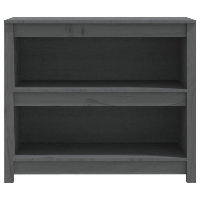 Bookcase gray 80x35x68 cm solid pine wood