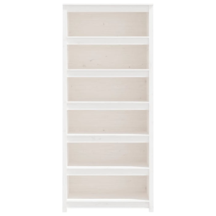 Bookcase white 80x35x183 cm solid pine wood