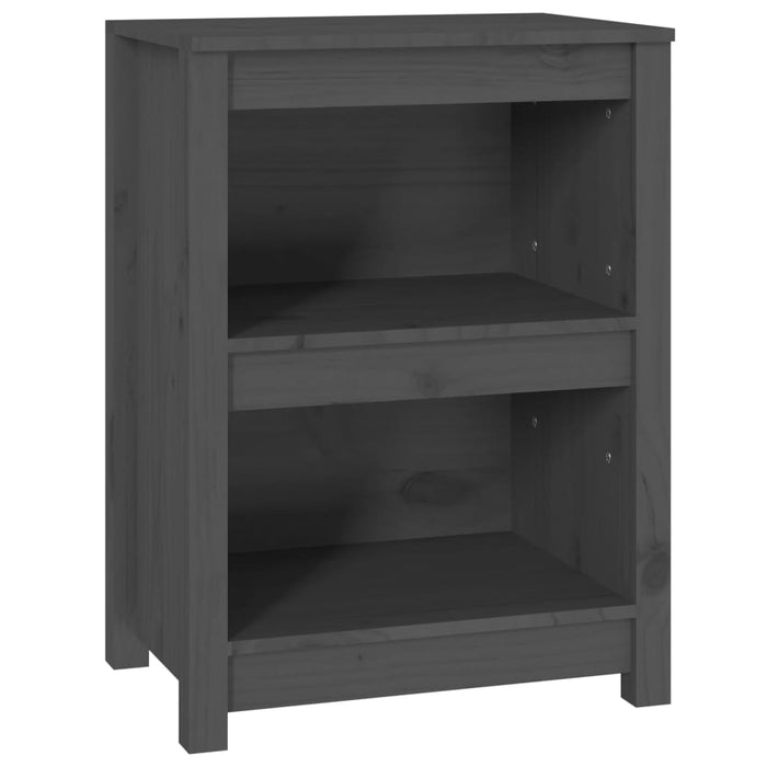 Bookcase gray 50x35x68 cm solid pine wood