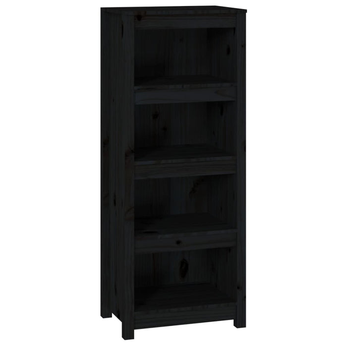 Bookcase Black 50x35x125.5 cm Solid Pine Wood