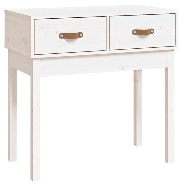 Console table white 76.5x40x75 cm solid pine wood
