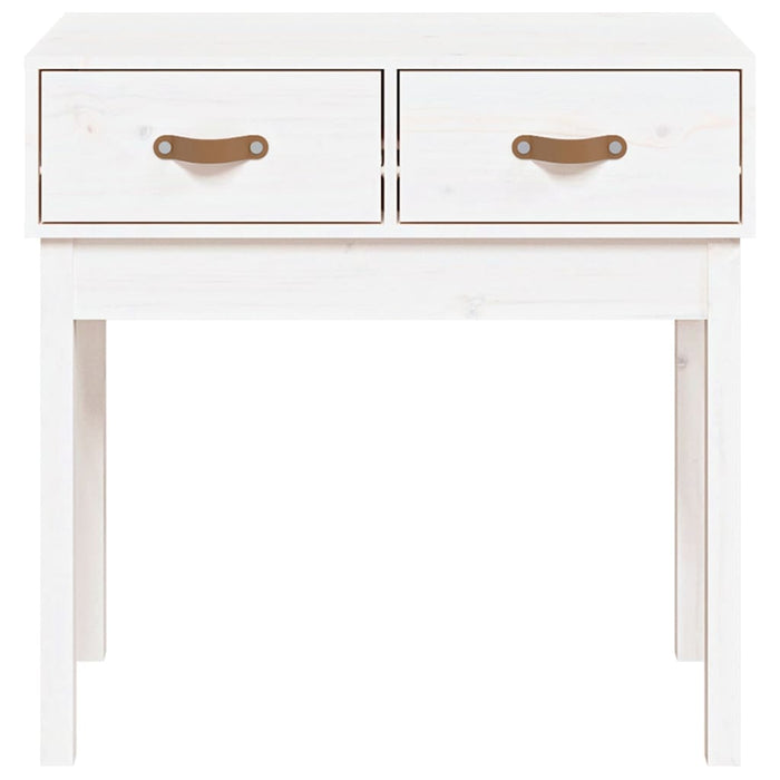 Console table white 76.5x40x75 cm solid pine wood