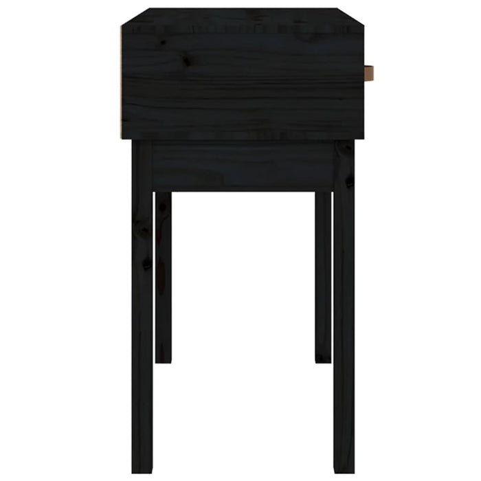 Console table black 76.5x40x75 cm solid pine wood