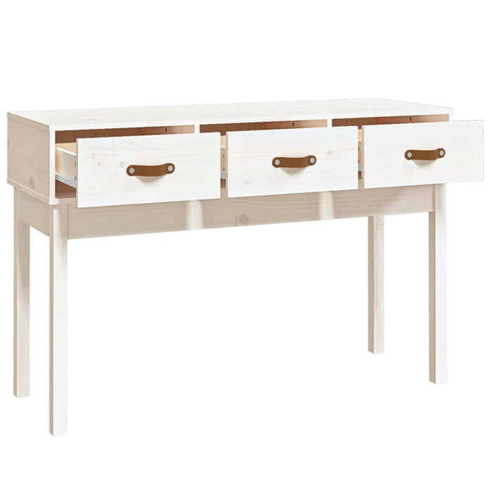 Console table white 114x40x75 cm solid pine wood