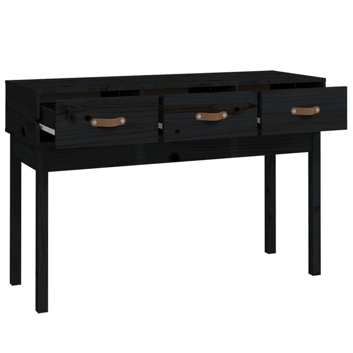 Console table black 114x40x75 cm solid pine wood