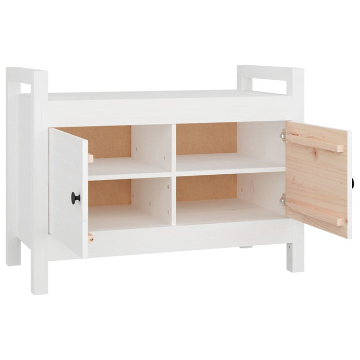 Hall bench white 80x40x60 cm solid pine wood