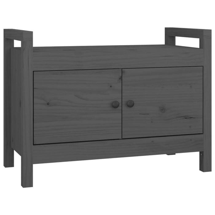 Hall bench gray 80x40x60 cm solid pine wood