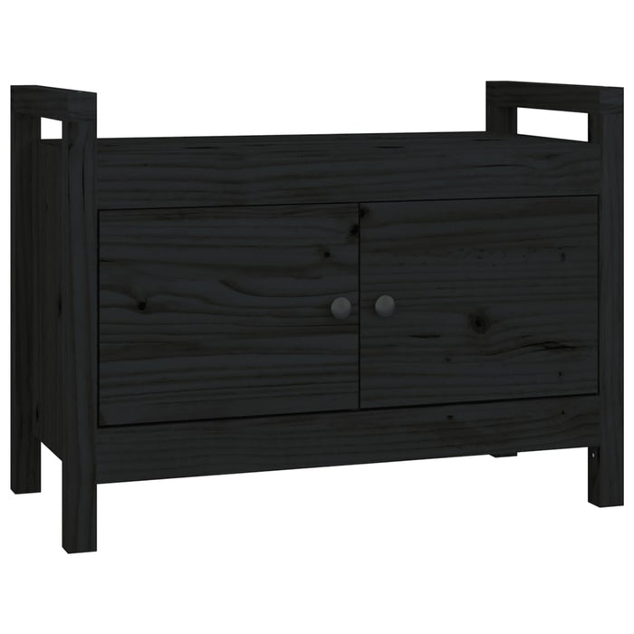 Hall bench black 80x40x60 cm solid pine wood