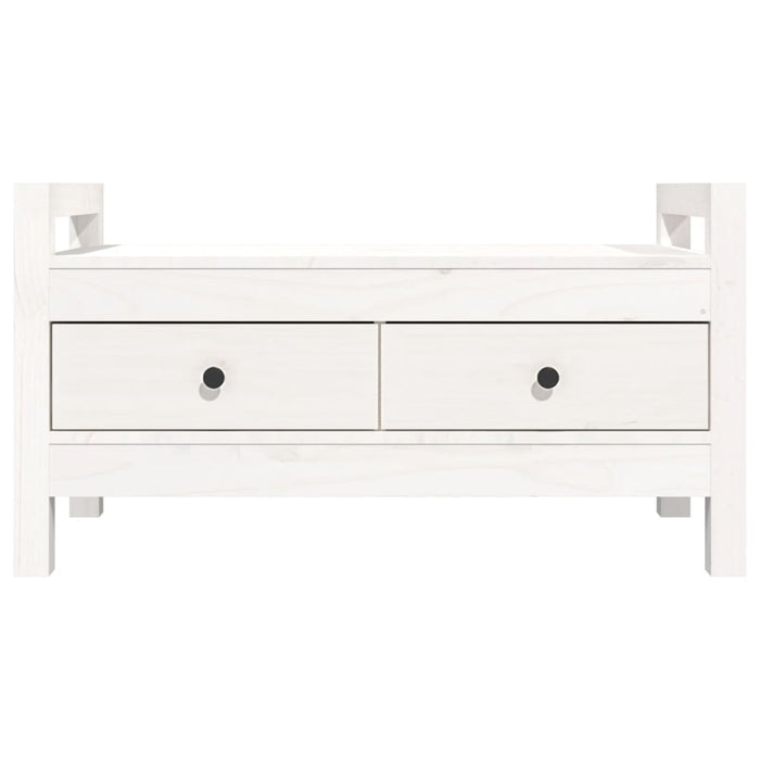 Hall bench white 80x40x43 cm solid pine wood
