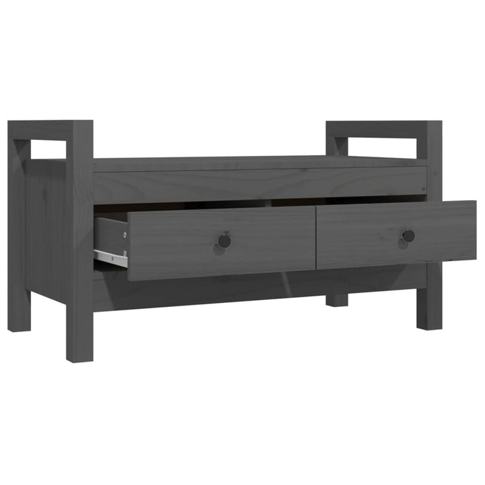 Hall bench gray 80x40x43 cm solid pine wood
