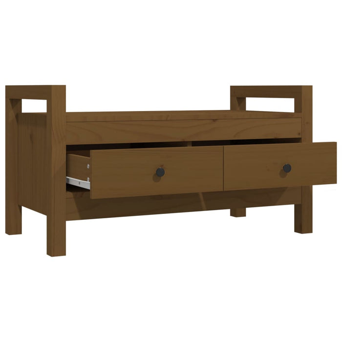 Hall bench honey brown 80x40x43 cm solid pine wood