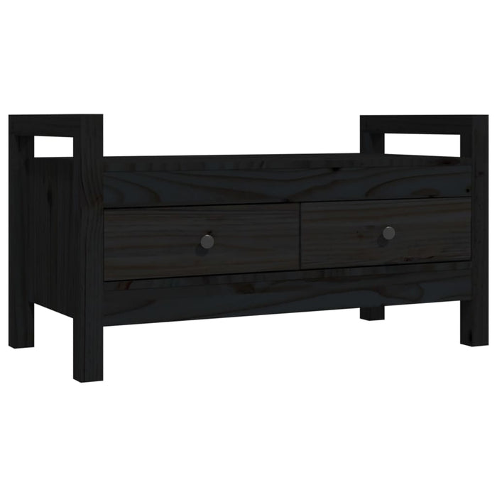 Hall bench black 80x40x43 cm solid pine wood
