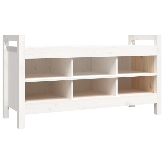 Hall bench white 110x40x60 cm solid pine wood