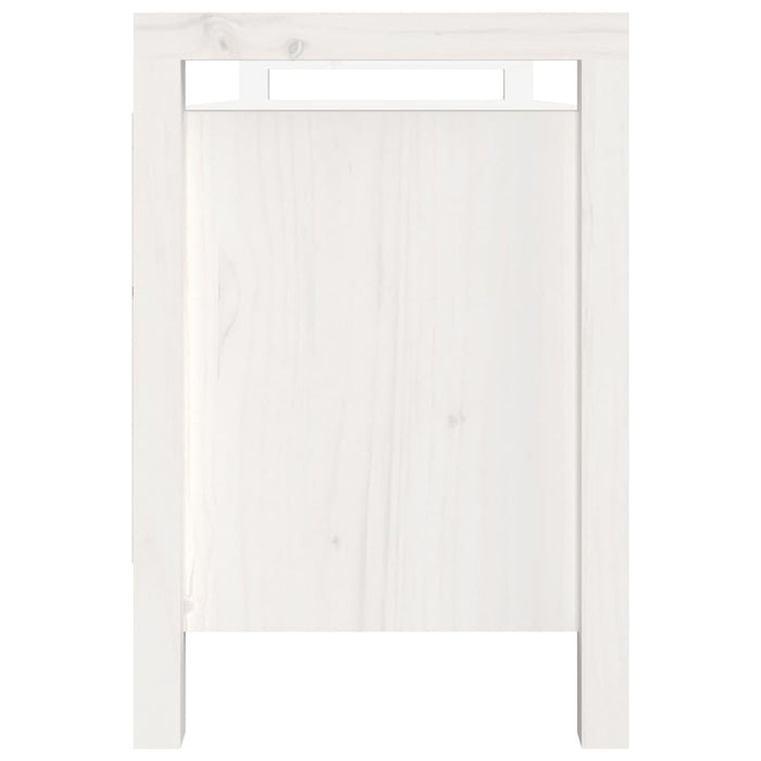 Flurbank Weiß 110x40x60 cm Massivholz Kiefer